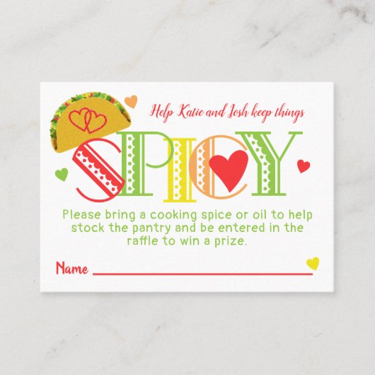 Fiesta Brautparty Tacos Spice Raffle Ticket (Vorderseite)