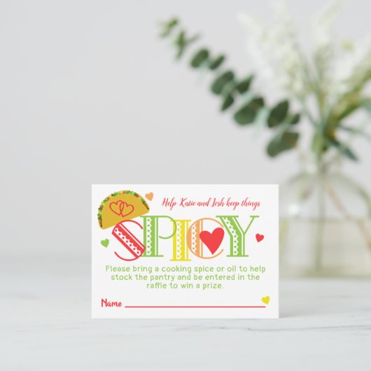 Fiesta Brautparty Tacos Spice Raffle Ticket (Stehend Vorderseite)