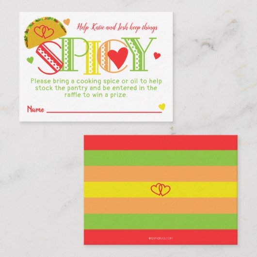 Fiesta Brautparty Tacos Spice Raffle Ticket (Vorne/Hinten)