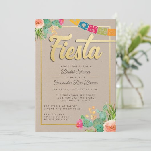 Fiesta Bridal Dusche Einladung (Stehend Vorderseite)