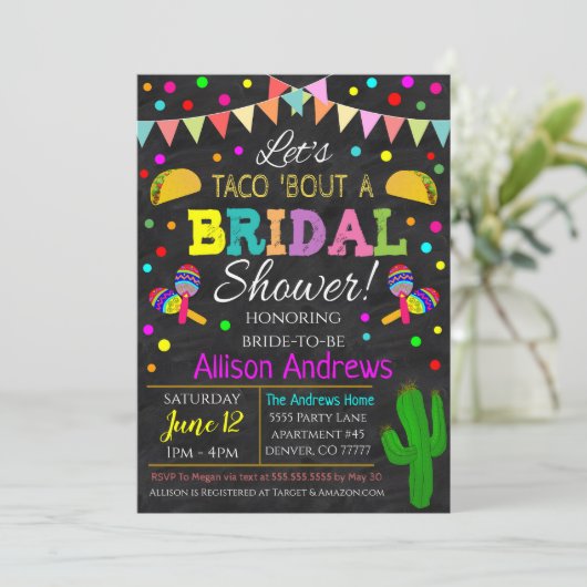 Fiesta Bridal Dusche Einladung (Stehend Vorderseite)