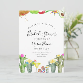 Fiesta Bridal Dusche Einladung Mexican Sombrero