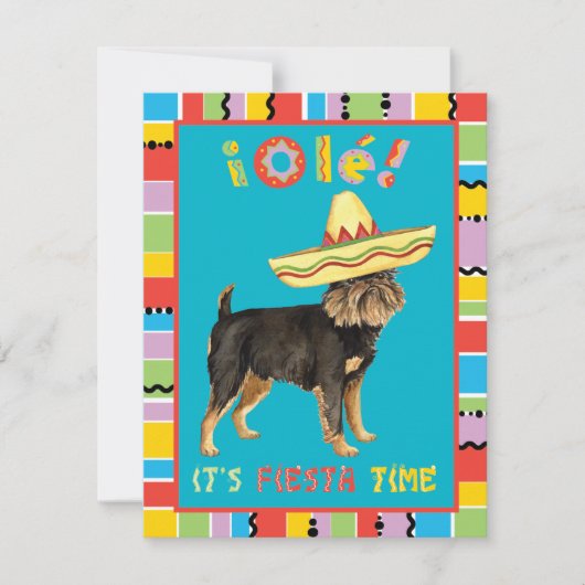 Fiesta Brussels Griffon Einladung (Vorderseite)