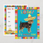 Fiesta Brussels Griffon Einladung (Vorne/Hinten)