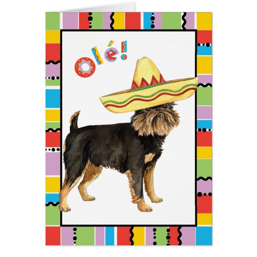 Fiesta Brussels Griffon Greeting Card (Vorne)