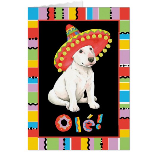 Fiesta Bull Terrier Grußkarte (Vorne)