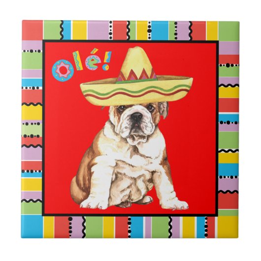 Fiesta-Bulldogge Fliese (Vorderseite)