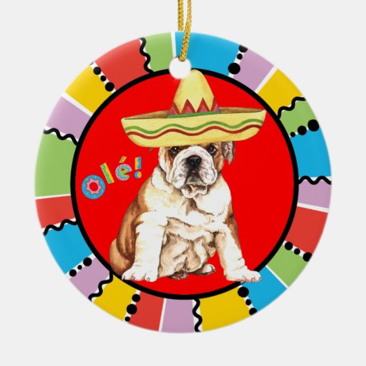 Fiesta-Bulldogge Keramikornament (Vorne)