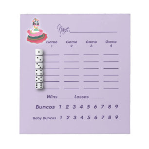 Fiesta Bunco Tag der Toten Bunco Score Pad Notizblock