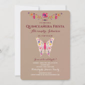 Fiesta Butterfly Mexican Quinceañera Einladung (Vorderseite)