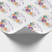 FIESTA Cacti Folkart Blume Custom Geschenkpapier (Ecke)