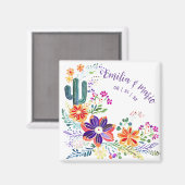 FIESTA Cacti Folkart Blume Custom Magnet (Vorderseite/Rückseite)