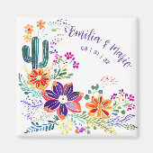 FIESTA Cacti Folkart Blume Custom Magnet (Vorne)