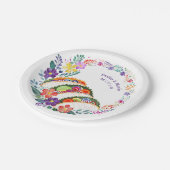 FIESTA Cacti Folkart Blume Custom Pappteller (Schrägansicht)