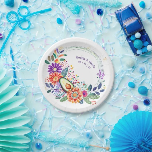 FIESTA Cacti Folkart Blume Custom Pappteller (Party)