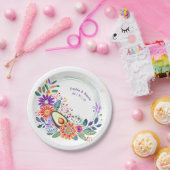 FIESTA Cacti Folkart Blume Custom Pappteller (Party)