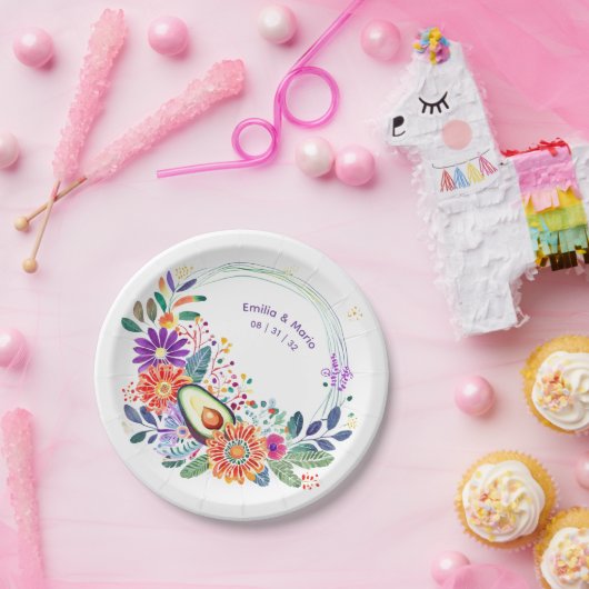 FIESTA Cacti Folkart Blume Custom Pappteller (Party)