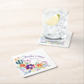 FIESTA Cacti Folkart Blume Custom Rechteckiger Pappuntersetzer (Vor Ort)