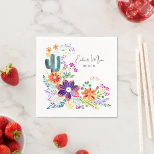 FIESTA Cacti Folkart Blume Custom Serviette