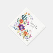 FIESTA Cacti Folkart Blume Custom Serviette (Ecke)