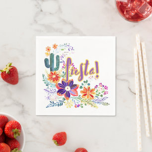 FIESTA Cacti Folkart Blume Custom Serviette