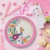 FIESTA Cacti Llama FolkBlumen Pink Custom Pappteller (Party)