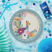 FIESTA Cacti Llama FolkFlowers Party Custom Pappteller (Party)