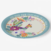 FIESTA Cacti Llama FolkFlowers Party Custom Pappteller (Schrägansicht)