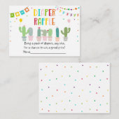 Fiesta Cactus Baby Duwer Diaper Raffle Begleitkarte (Vorne/Hinten)