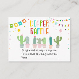 Fiesta Cactus Baby Duwer Diaper Raffle Begleitkarte