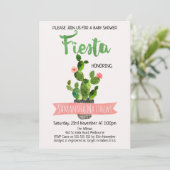 Fiesta Cactus Baby Shower Einladung (Stehend Vorderseite)