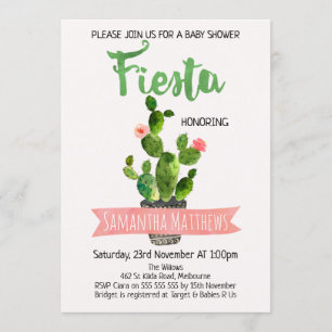 Fiesta Cactus Baby Shower Einladung