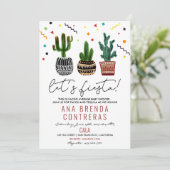 Fiesta Cactus Baby Shower Einladung (Stehend Vorderseite)