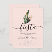 Fiesta Cactus Baby Shower Einladungspostkarte (Vorne/Hinten)