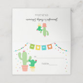 Fiesta Cactus Baby Shower Platzkarte (Außenseite Aufgefaltet)