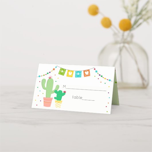 Fiesta Cactus Baby Shower Platzkarte (Vorderseite)