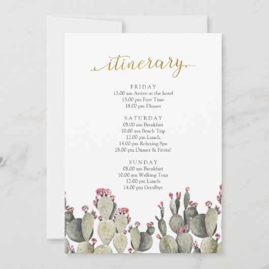 Fiesta Cactus Bachelorette Einladung (Rückseite)