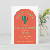 Fiesta Cactus Bachelorette Wochenende Einladung (Stehend Vorderseite)