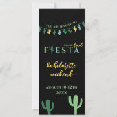 Fiesta Cactus Bachelorette Wochenende Einladung (Vorderseite)