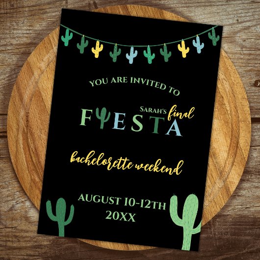 Fiesta Cactus Bachelorette Wochenende Einladung