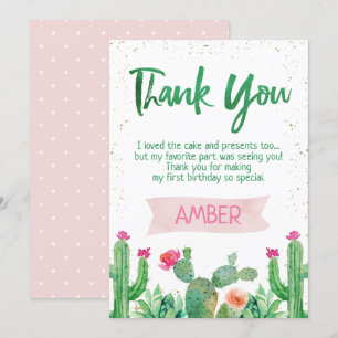 Fiesta Cactus Birthday Dankeschön Karte