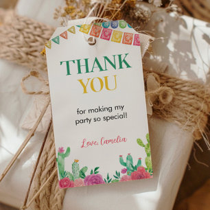 Fiesta Cactus Birthday Party Danke Tag Geschenkanhänger