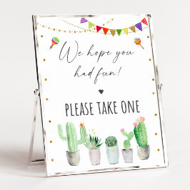 Fiesta Cactus Birthday Party Gunst Sign Poster