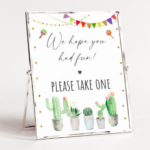 Fiesta Cactus Birthday Party Gunst Sign Poster
