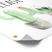 Fiesta Cactus Birthday Party Gunst Sign Poster (Ecke)