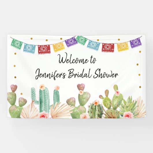 Fiesta Cactus Boho Brautparty Banner (Horizontal)