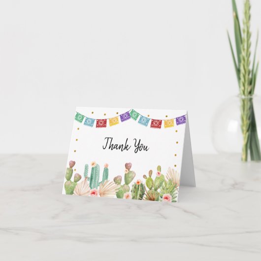 Fiesta Cactus Boho Brautparty Dankeskarte (Vorderseite)