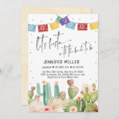 Fiesta Cactus Boho Brautparty Einladung (Vorne/Hinten)
