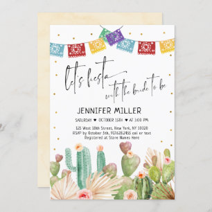 Fiesta Cactus Boho Brautparty Einladung