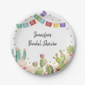Fiesta Cactus Boho Brautparty Pappteller (Vorderseite)
